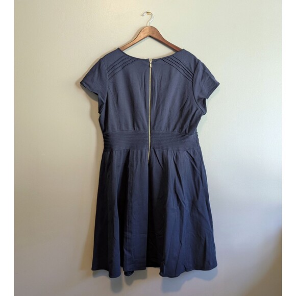 Eliza J Size 18W Sleeveless Dress Womens A Line Navy Blue Zipper Stretch Fabric - Picture 4 of 4